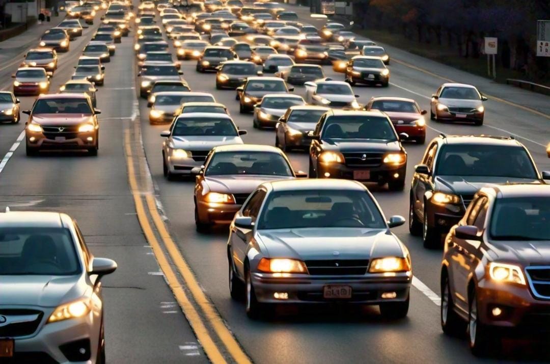 Autopistas para entrar a CdMx con carga vehicular (Creada con IA).