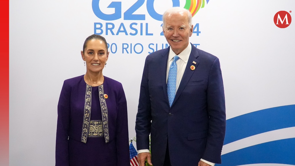 Los presidentes de México, Claudia Sheinbaum, y de Estados Unidos, Joe Biden, se reunieron en el G20. | @Claudiashein