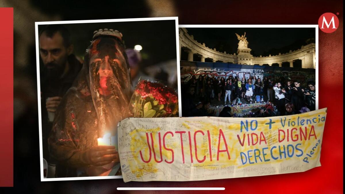 Los manifestantes hicieron un caminiata en la Alameda. (Diseño: Antonio Texta/ Fotos: Aracelia López)
