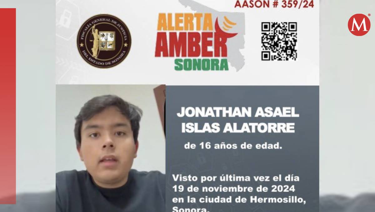 Jonathan Asael Islas Alatorre se encuentra desaparecido en Hermosillo, tras salir con un amifo (FGJ Sonora)