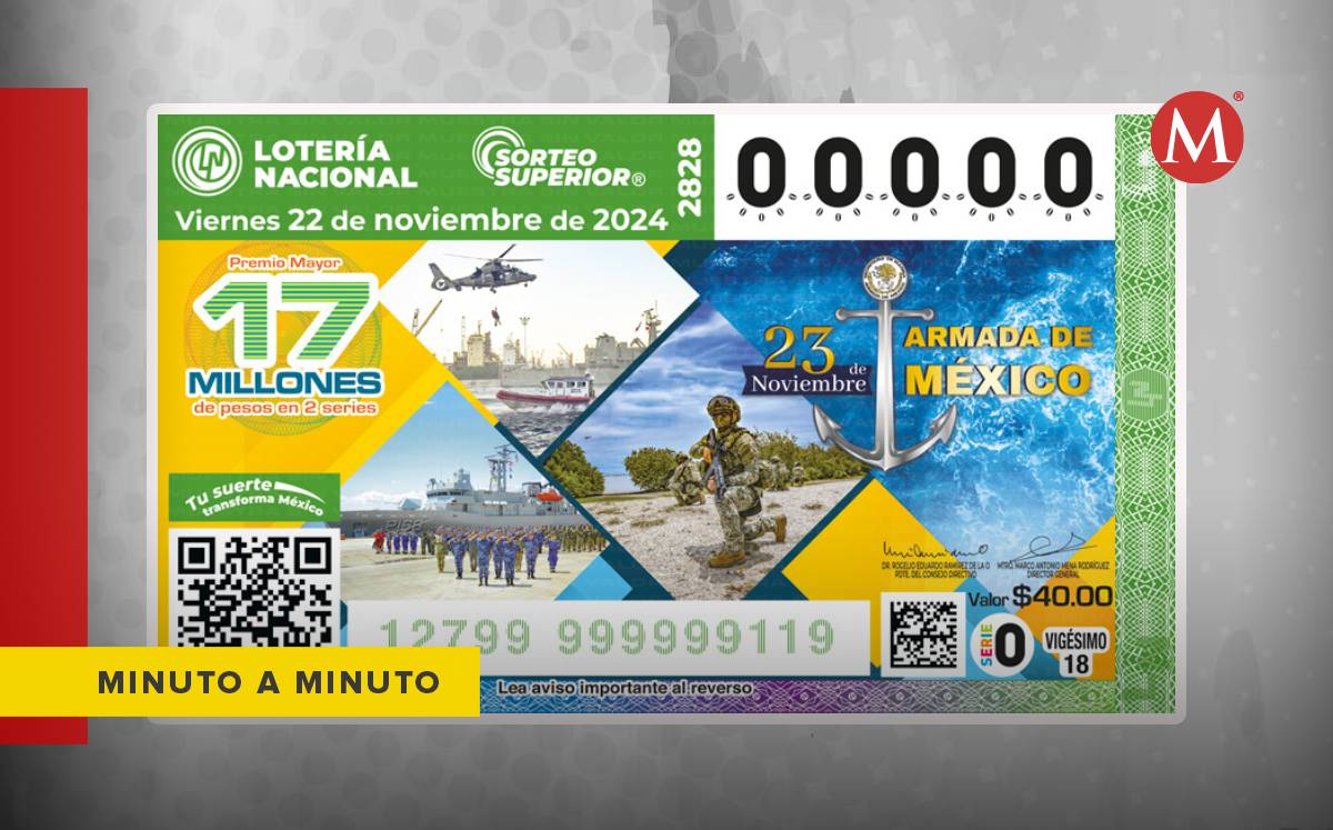 El Día de la Armada de México es conemorado en la Lotería Nacional a través del boleto del Sorteo Superior este 22 de noviembre | Especial