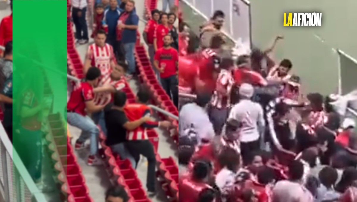 Captan pelea de aficionados de Chivas y Atlas en partido de Play In de la Liga MX (Captura Instagram @noti_chivas/X)