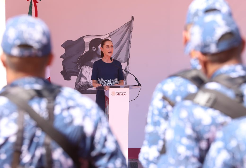 Claudia Sheinbaum encabezó la ceremonia oficial del 199 Aniversario de la Consolidación de la Independencia en el Mar. | Jesús Quintanar