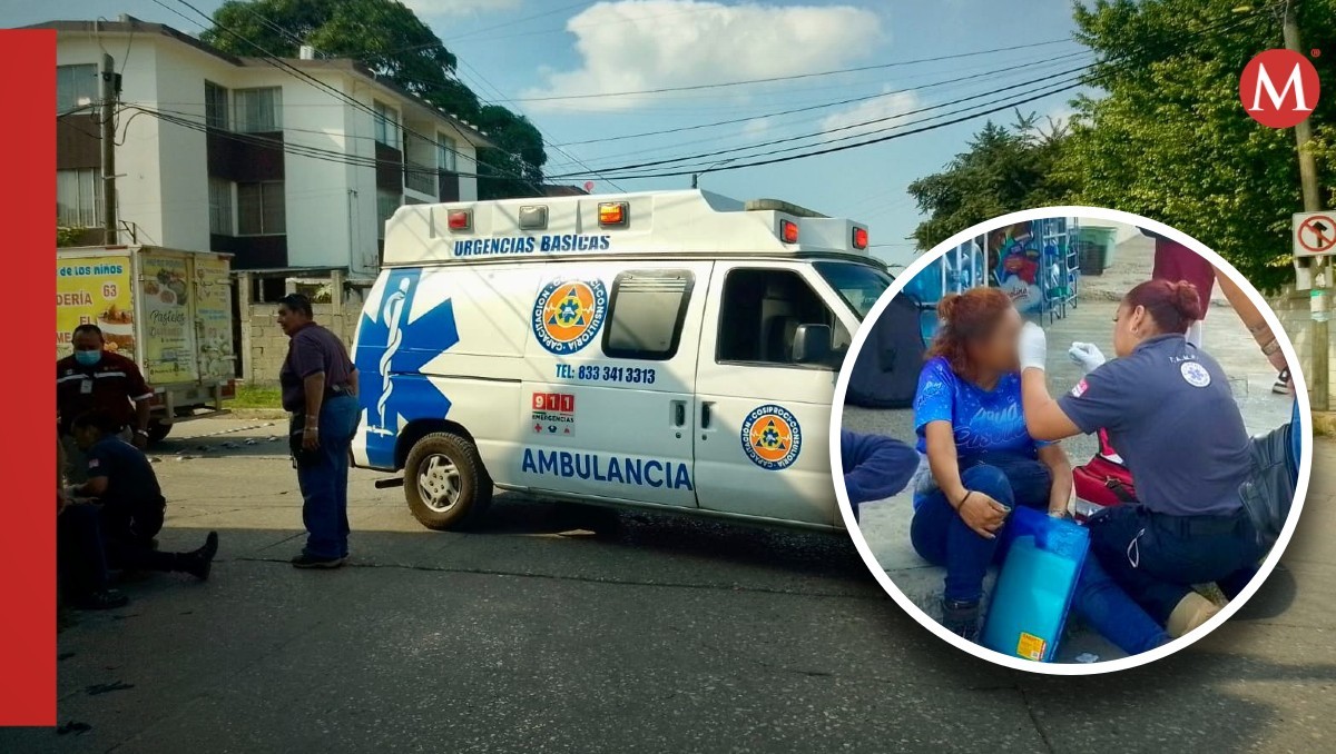 Madre e hija sufren fuerte accidente de moto en calles de Ciudad Madero. (Mario Juárez)