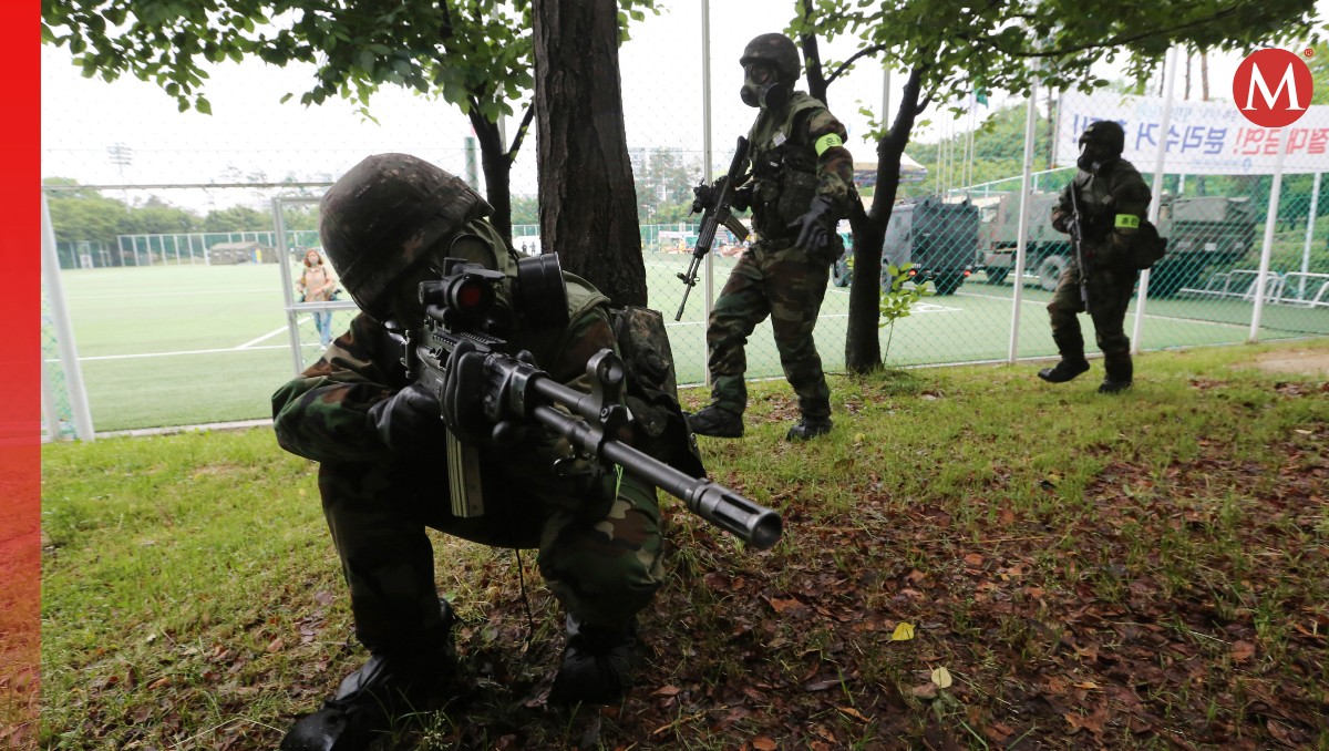 Soldados del Ejército de Corea del Sur durante un ejercicio simulacro | AP