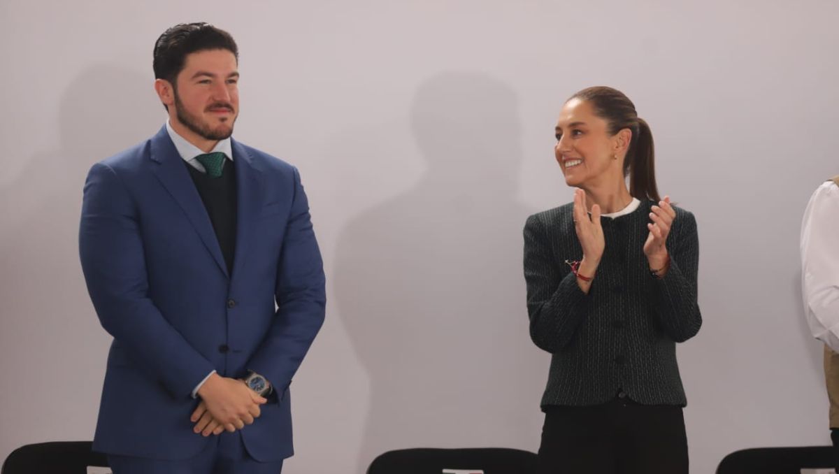Claudia Sheinbaum, presidenta de México, junto a Samuel García, gobernador de Nuevo León. Luis Guerra