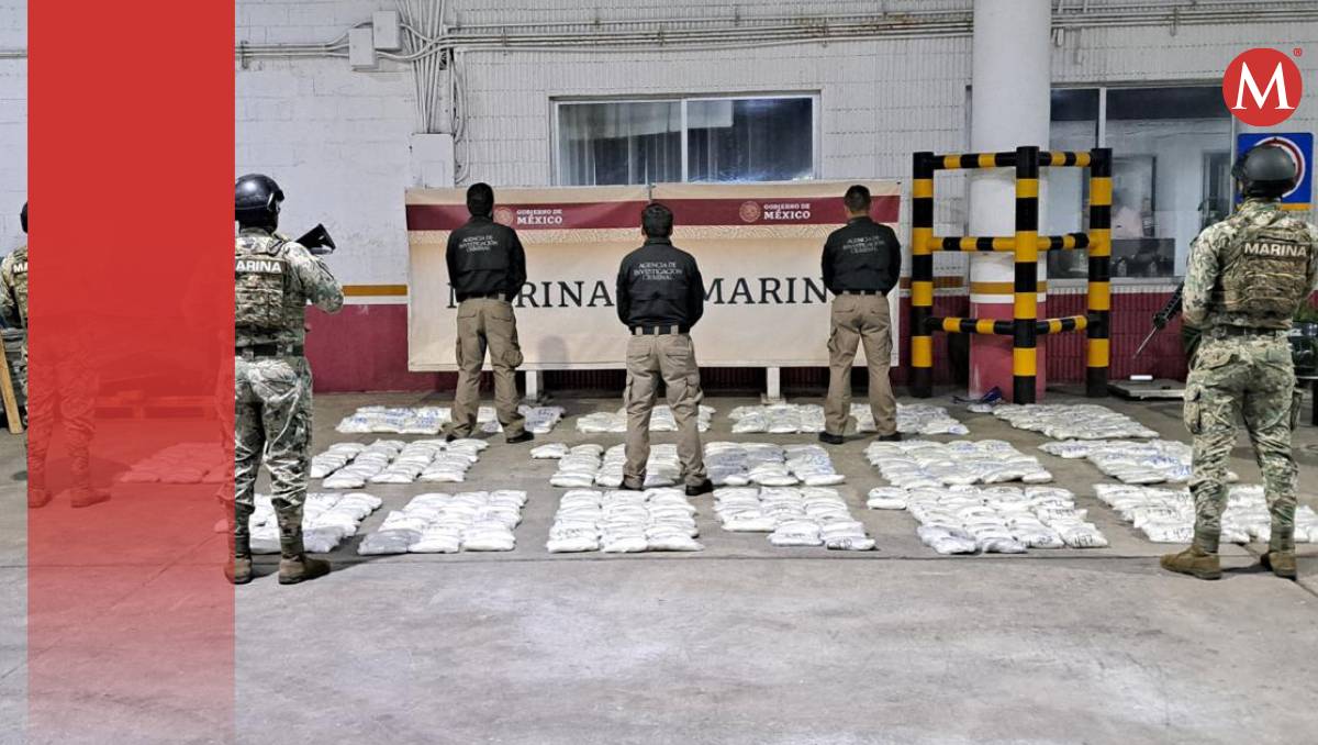 Los marinos hallaron la droga escondida dentro de mercancía declarada como “rollos de película plástica” (Semar)