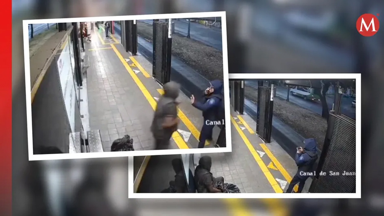 Hombre avienta a mujer policía a carril del Metrobús en estación Canal de San Juan de CdMx