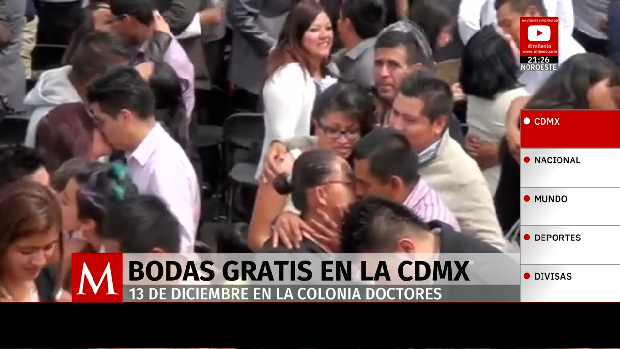 Bodas colectivas y gratuitas en la CdMx para celebrar el amor