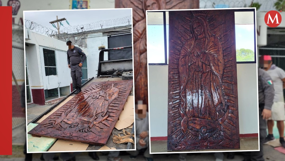 Elaboran imagen monumental de la Virgen de Guadalupe en penal de Matamoros.