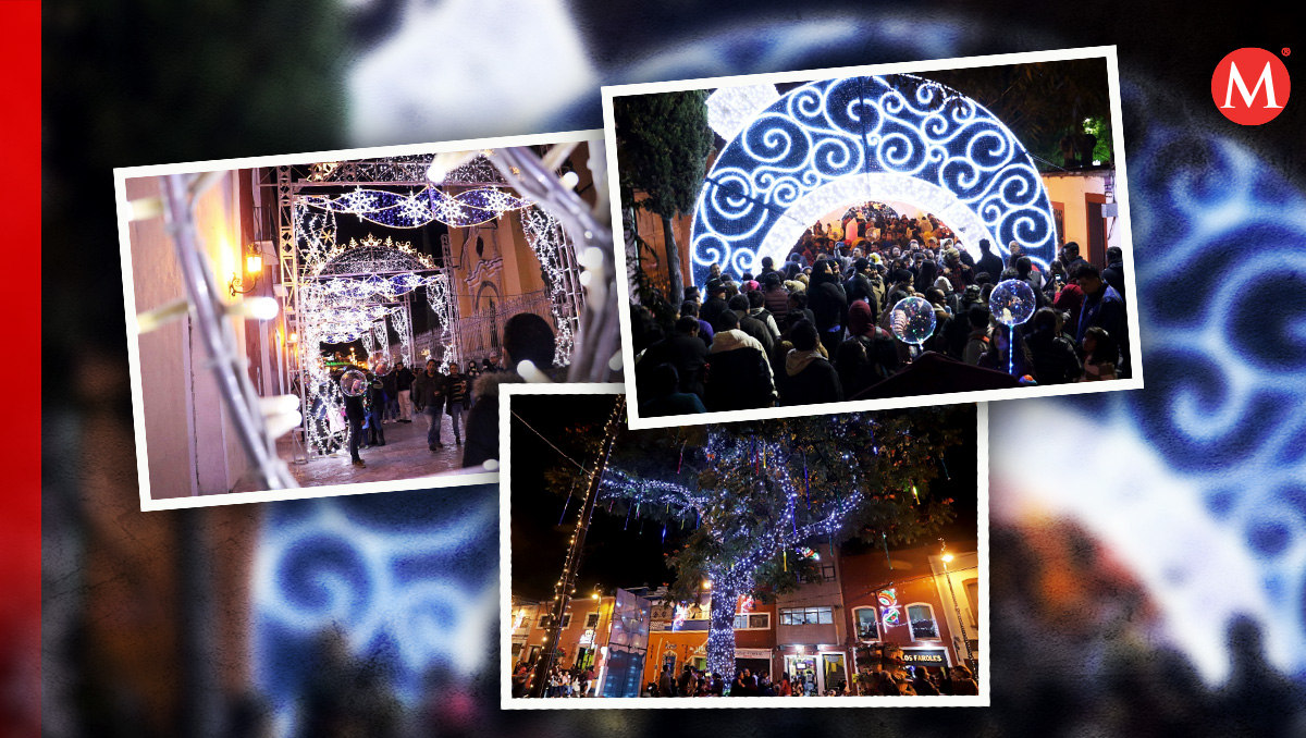 Villas iluminadas cerca de la Ciudad de México.
