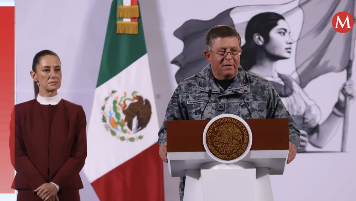 El comandante de la Guardia Nacional, Hernán Cortés, en la conferencia mañanera. | Jesús Quintanar