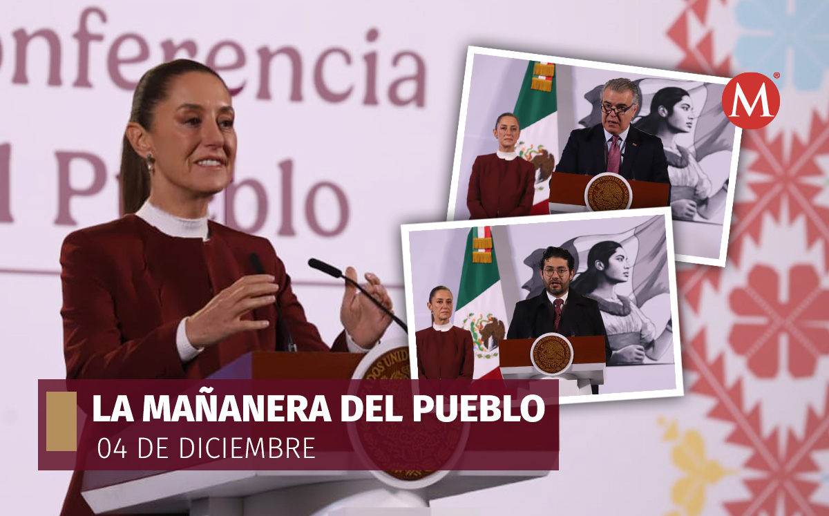 La presidenta Claudia Sheinbaum en La Mañanera del Pueblo desde Palacio Nacional. | Jesús Quintanar