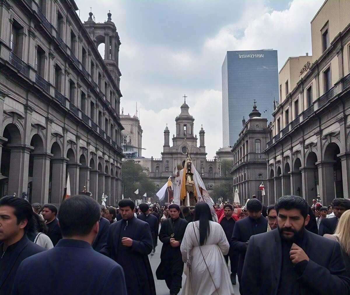 Comienza la época de peregrinaciones en CdMx (Creada con IA).