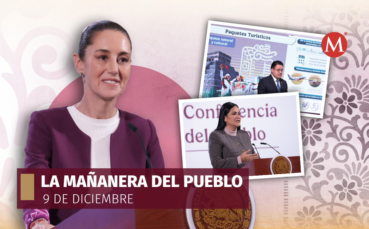 La presidenta Claudia Sheinbaum en su conferencia mañanera el 9 de diciembre. | Cortesía