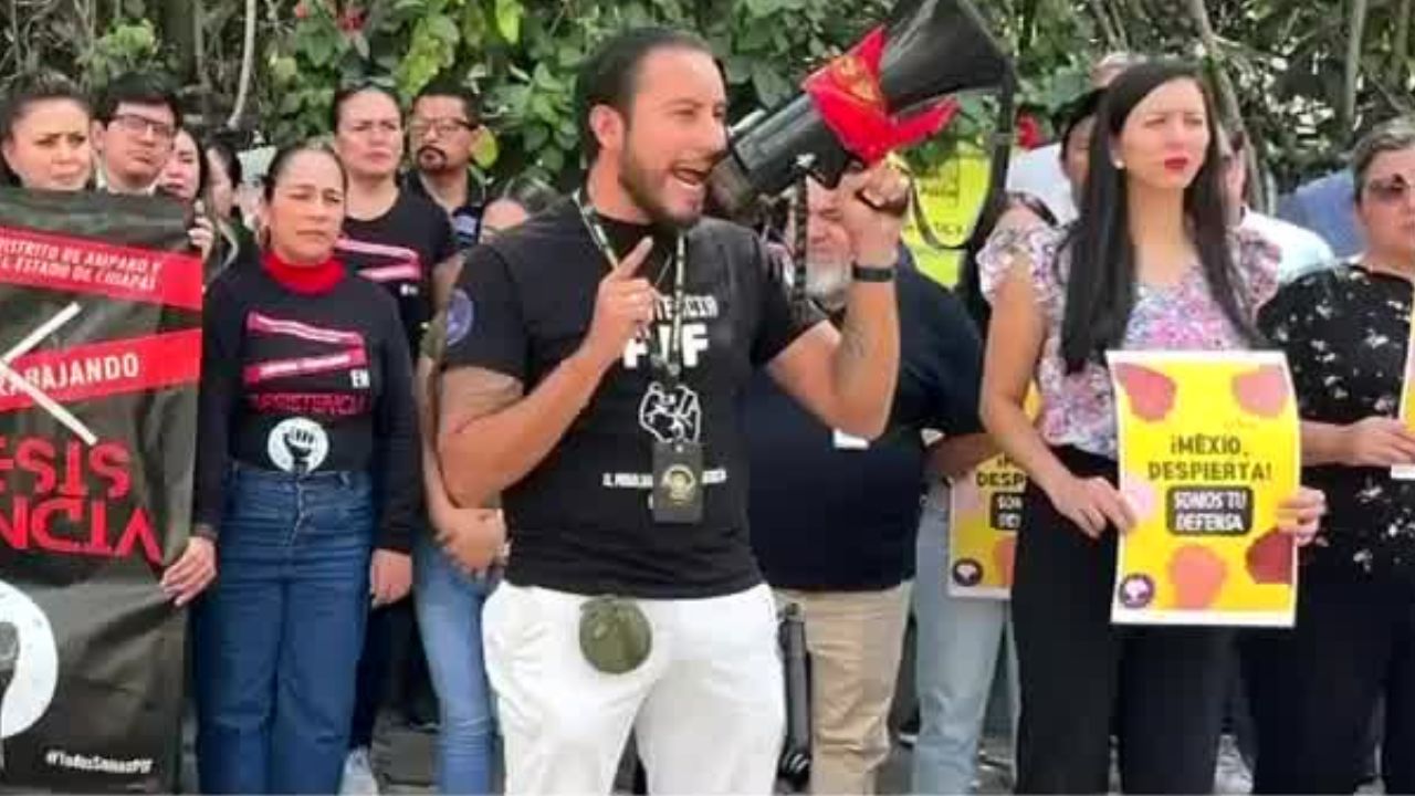 En Chiapas, trabajadores del Poder Judicial se manifiestan contra del Presupuesto de Egresos 2025