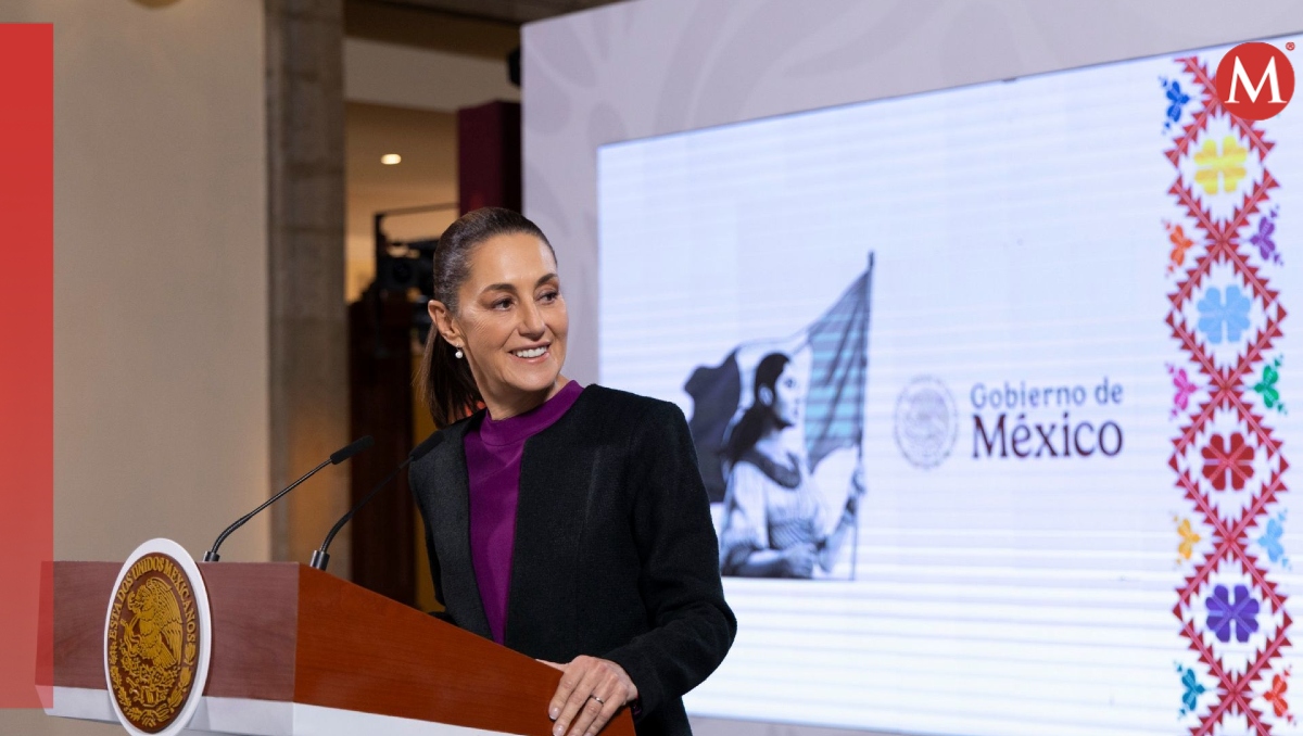 La mandataria en su conferencia de prensa mañanera hoy en Palacio Nacional. | Cuartoscuro