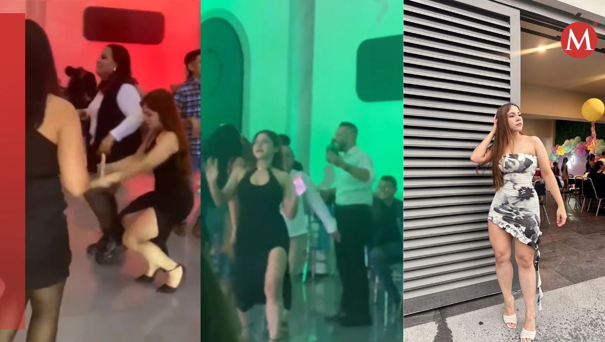 Regia se viraliza por sus originales pasos de baile durante la posada de Navidad de su trabajo en Monterrey. Especial
