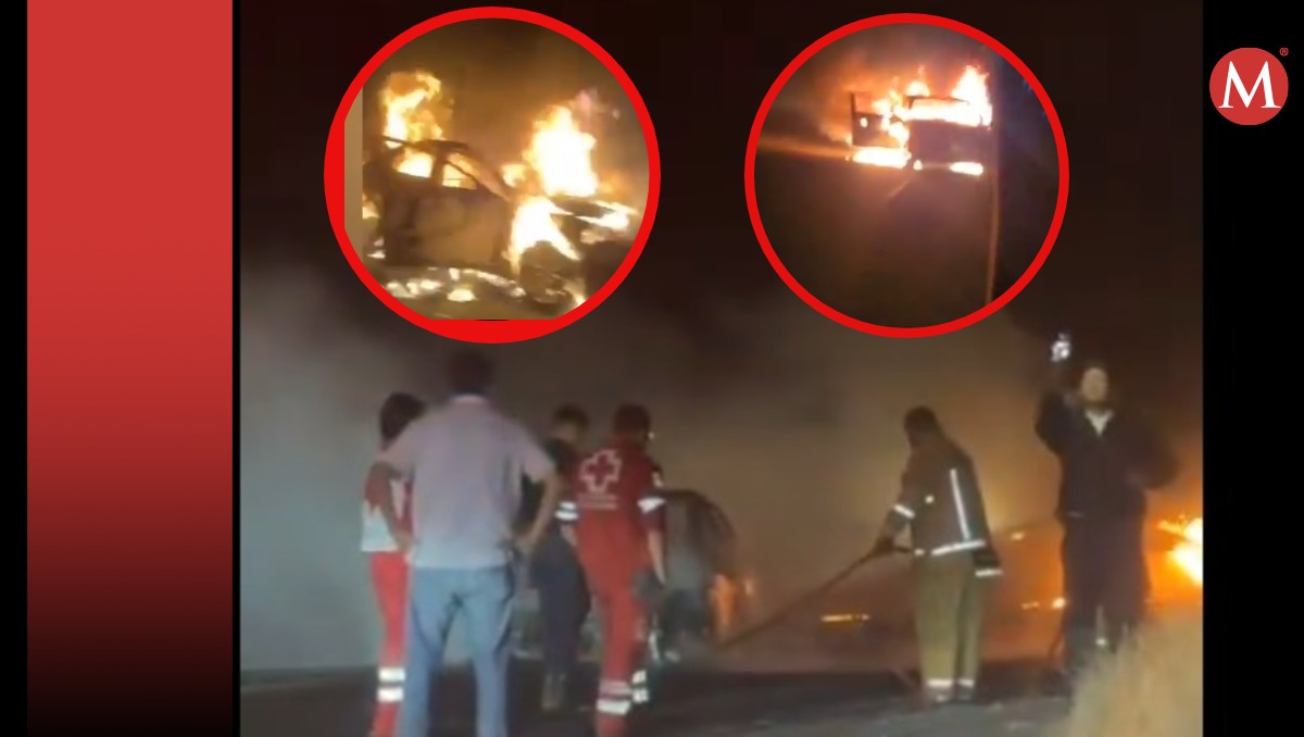 Vehículos incendiados en los municipios de Lagos de Moreno, Ojuelos y Encarnación de Díaz. (Especial)