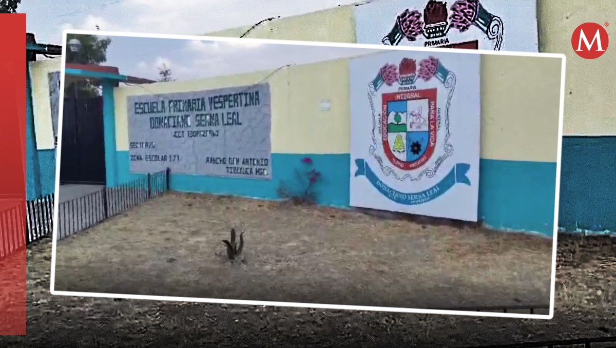 Exterior de la escuela primaria en Tizayuca donde se acusa al director de presunto abuso