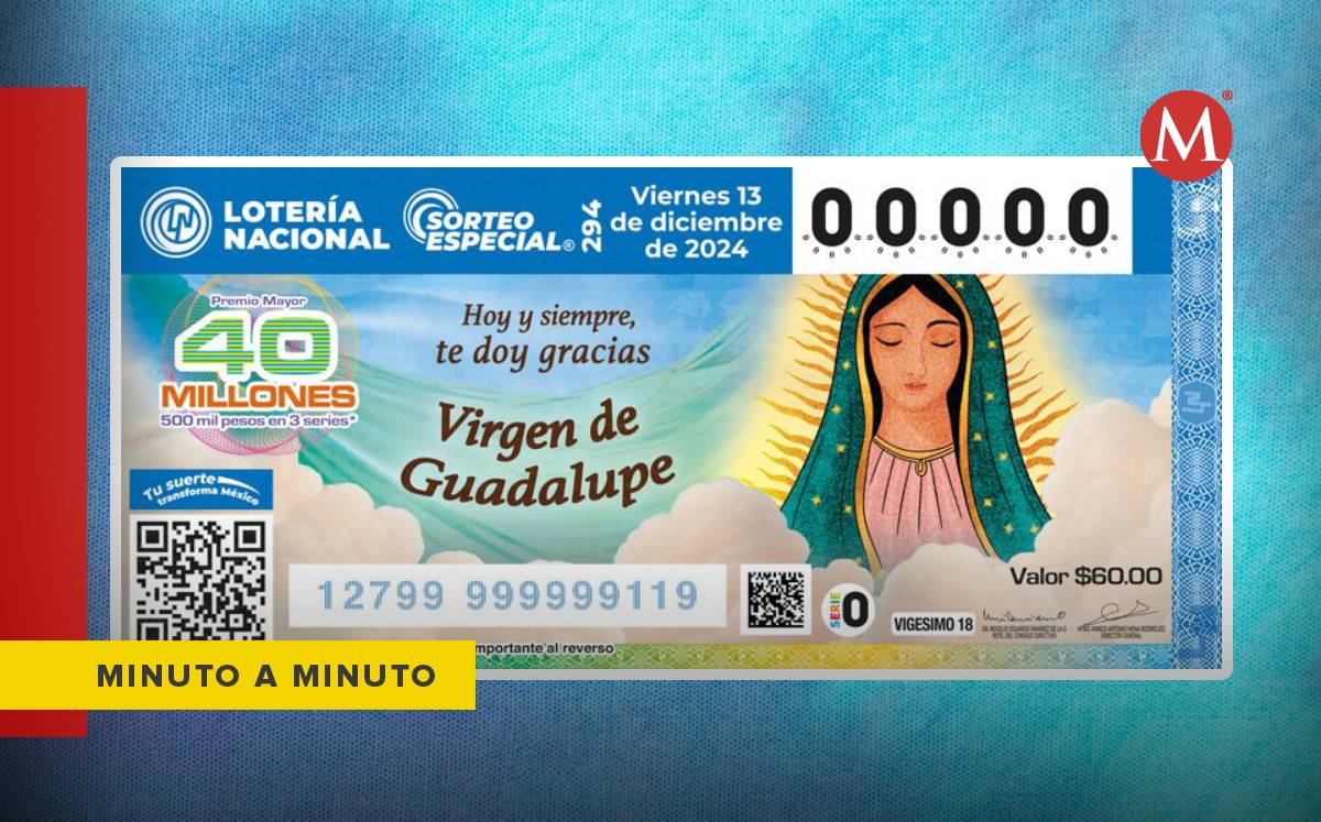 La Lotería Nacional conmemora el Día de la Virgen de Guadalupe con el boleto 294 del Sorteo Especial | Especial