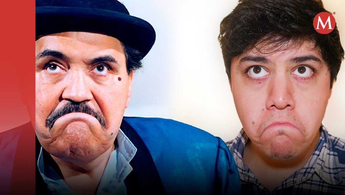 Nieto de Capulina a lado de su abuelo