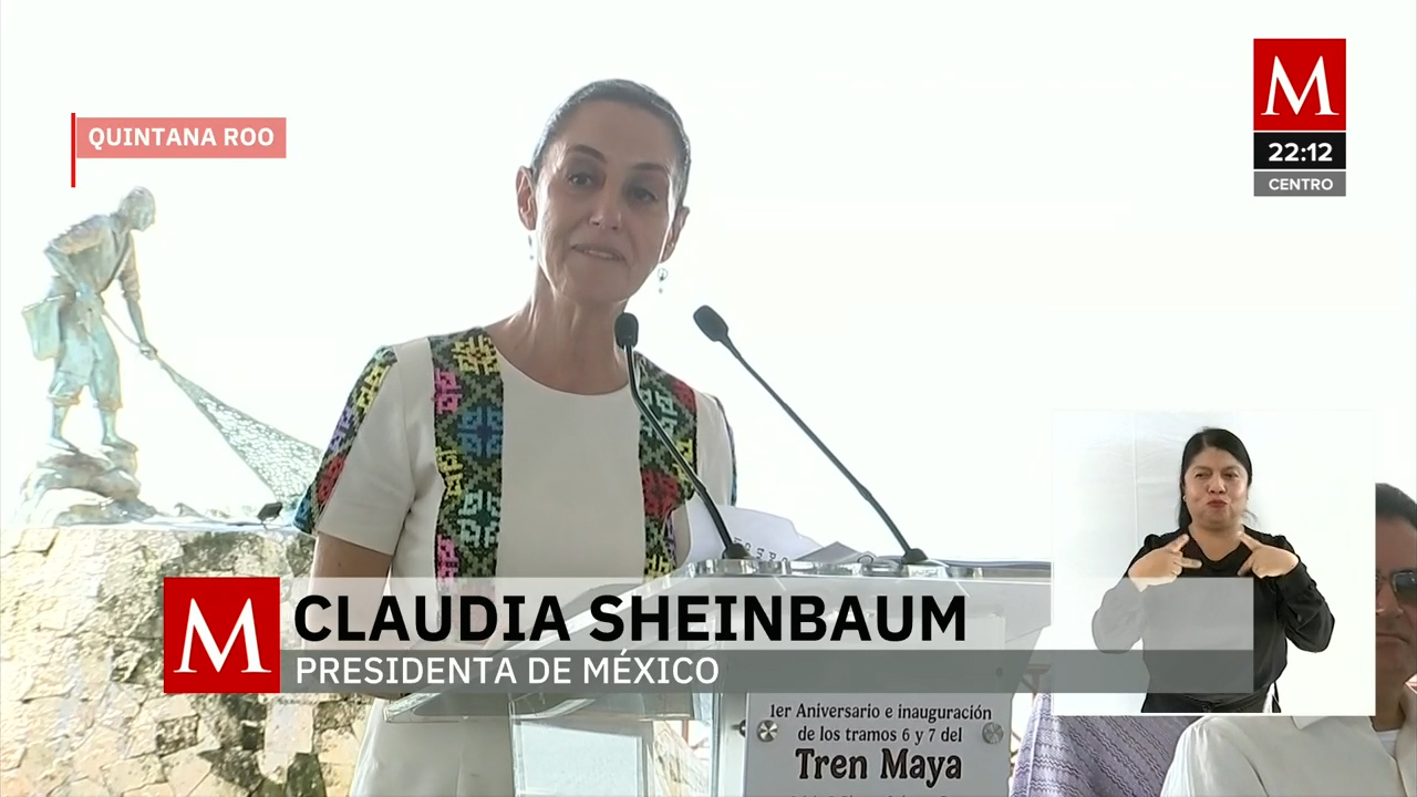 Claudia Sheinbaum inaugura los tramos 6 y 7 del Tren Maya