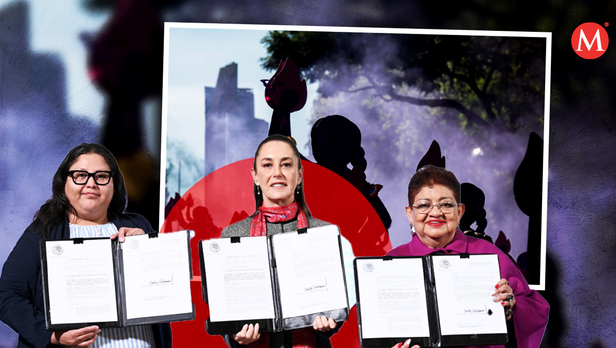 Claudia Sheinbaum firma decreto para proteger a las mujeres. | Diseño: Margarita Salmorán.