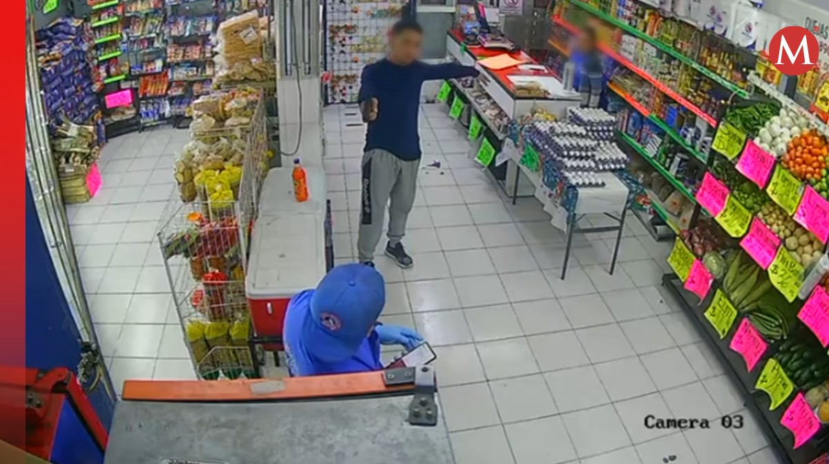 Hombre roba carnicería en Guadalupe, Nuevo León. Foto: Especial