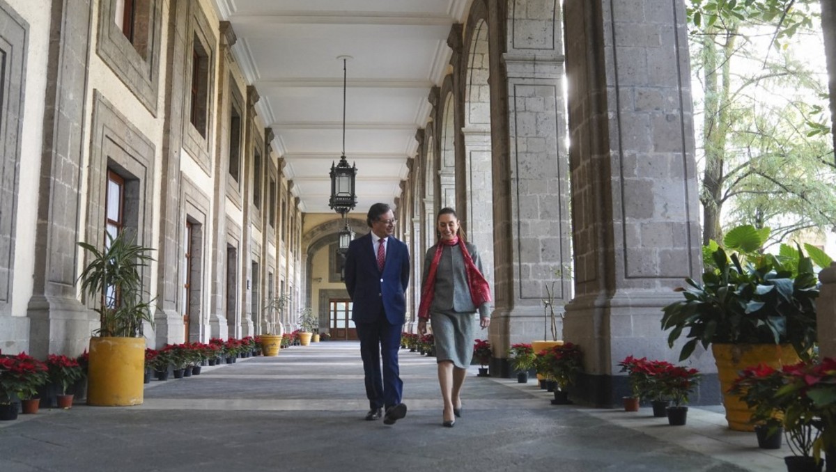 Sheinbaum y Petro se reunieron en Palacio Nacional. | AFP