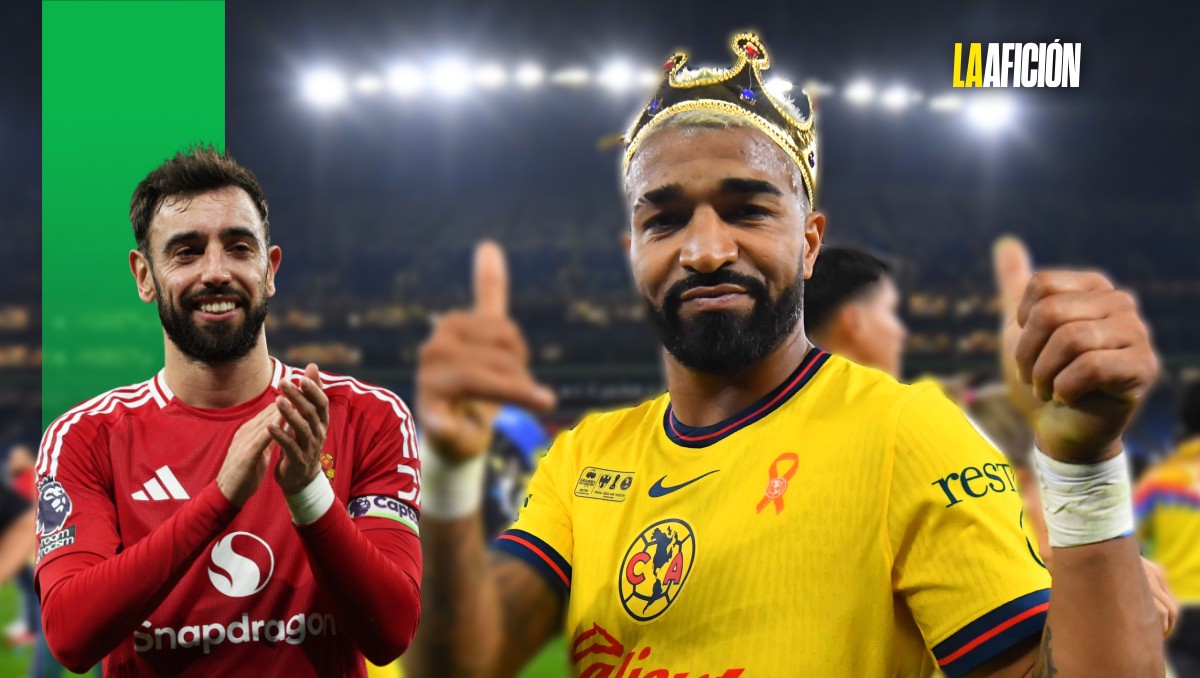 Bruno Fernandes felicita a Cristian Borja y Rodrigo Aguirre por el tricampeonato (Imago7/Reuters)