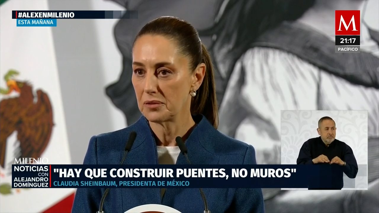 Claudia Sheinbaum responde a Trump y defiende la construcción de puentes en lugar del muro