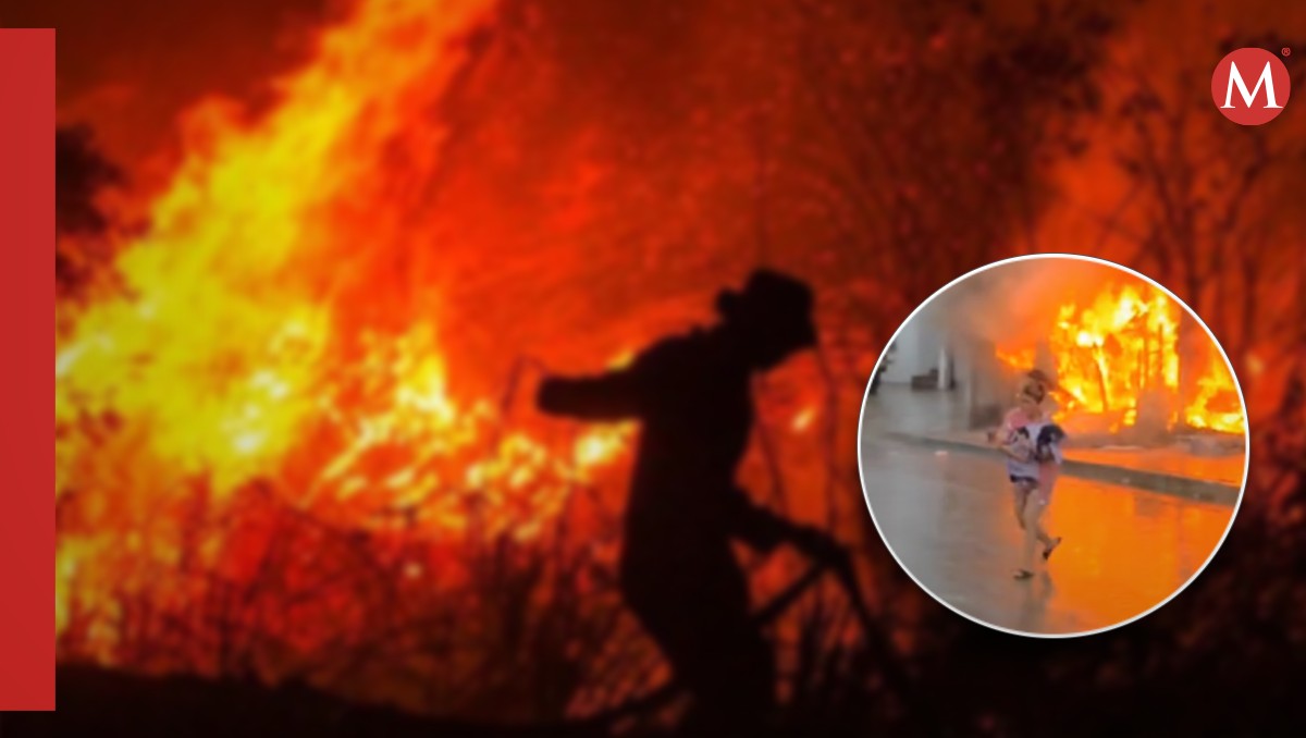 Mujer rescata a perro tras incendio. (Especial)