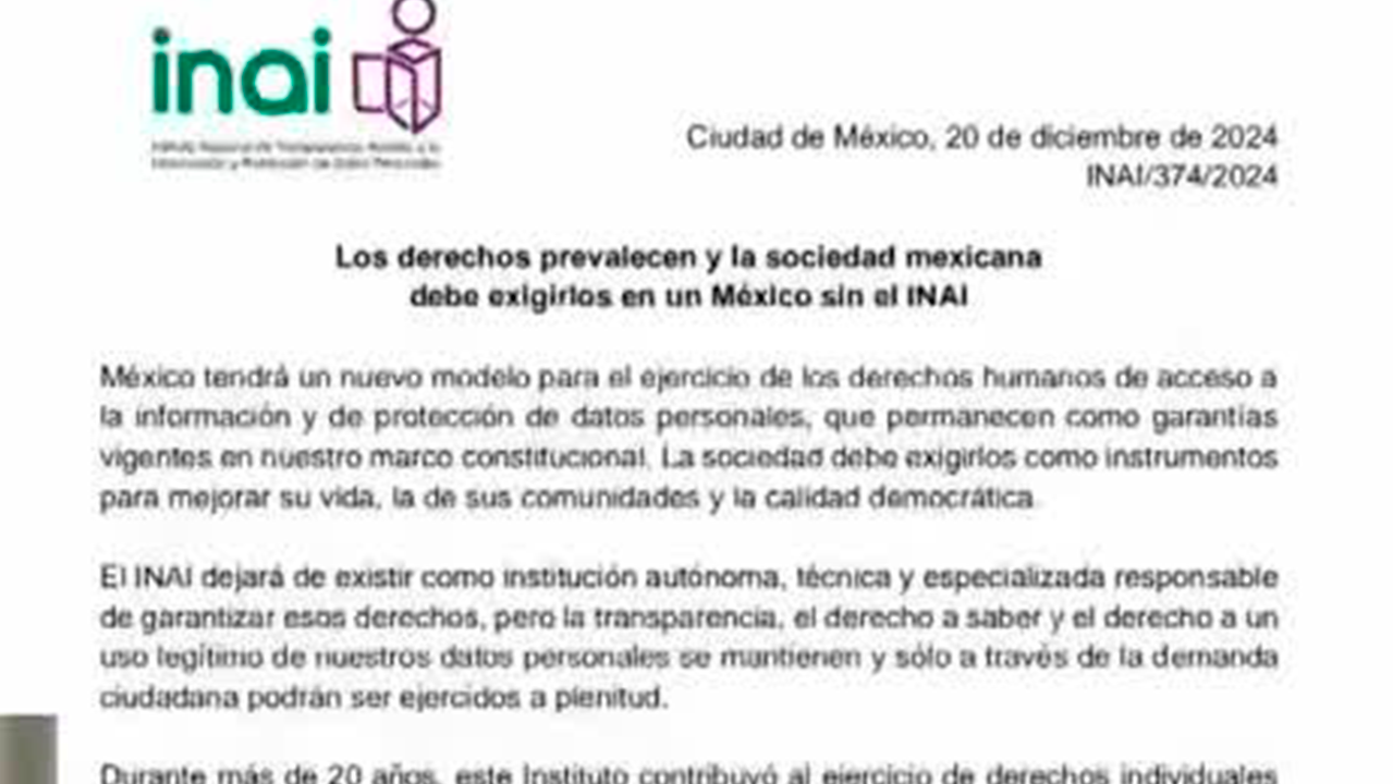 ¡Es oficial! Se publica en DOF reforma que desaparece al INAI