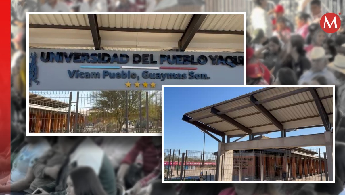 Claudia Sheinbaum inaugura universidad en Guaymas. (Diseño: Karen Sánchez)