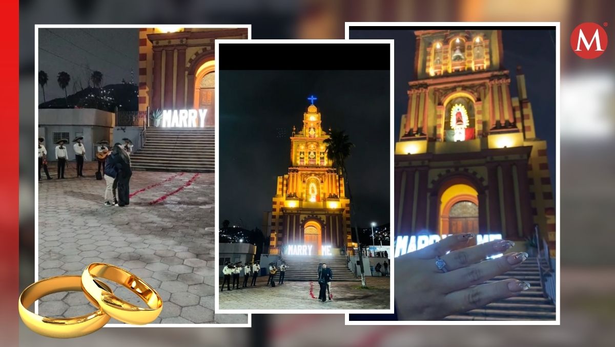 Regiomontano le pide matrimonio a su novia en la Basílica de Guadalupe de Monterrey / Especial