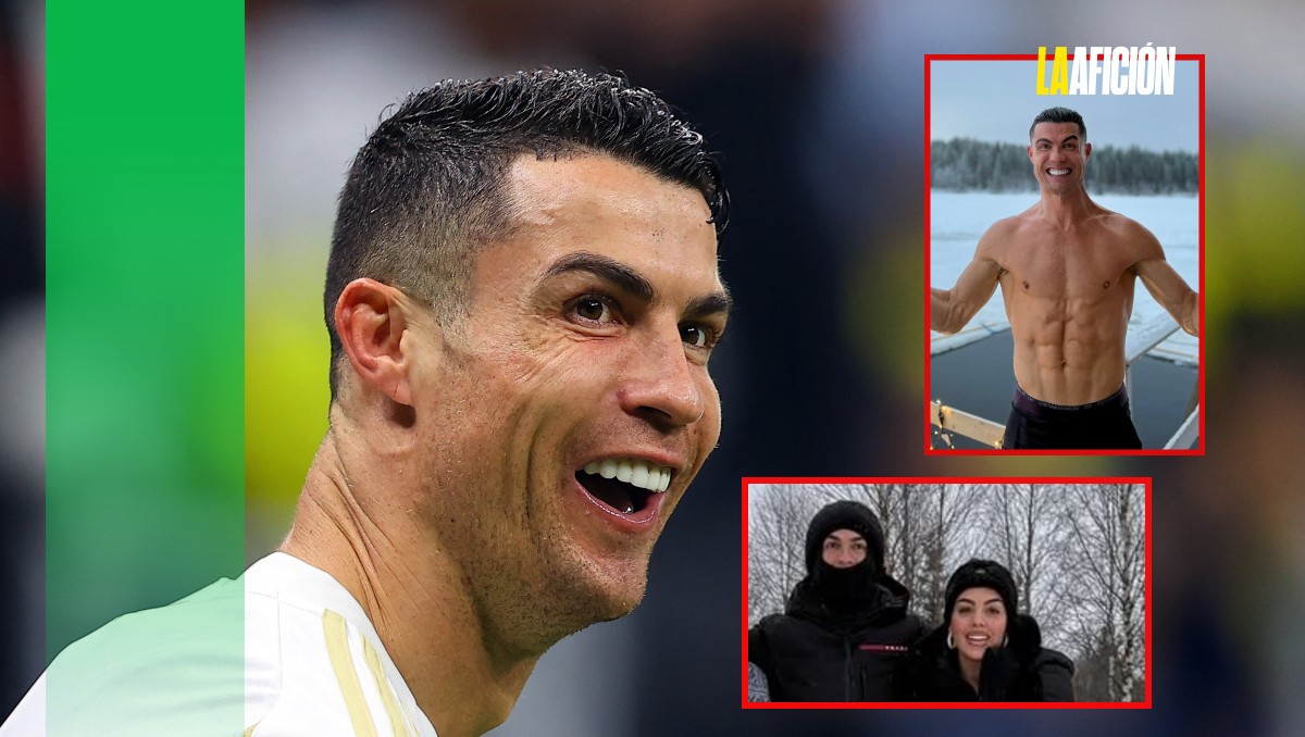 Cristiano Ronaldo presume impresionante físico en vacaciones en la nieve junto a su familia (Reuters / Instagram @cristiano y @georginagio)