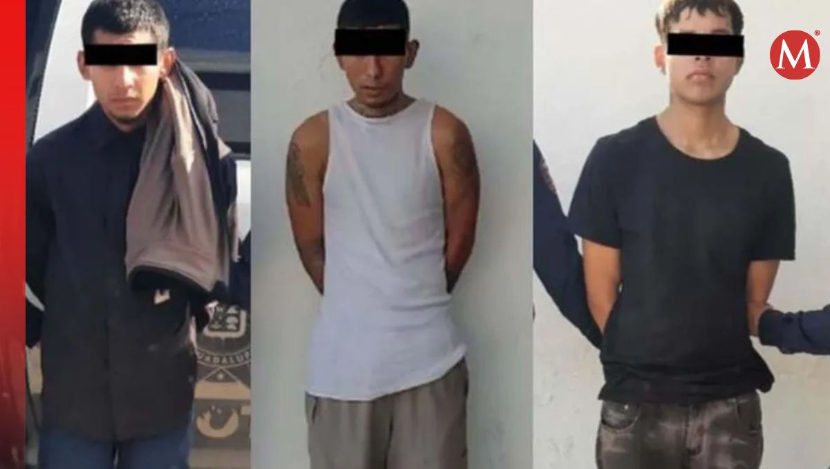 La Policía de Guadalupe detuvo a Iván, de 24 años; Kevin, de 20 años, y José Ángel, de 22 años | Especial