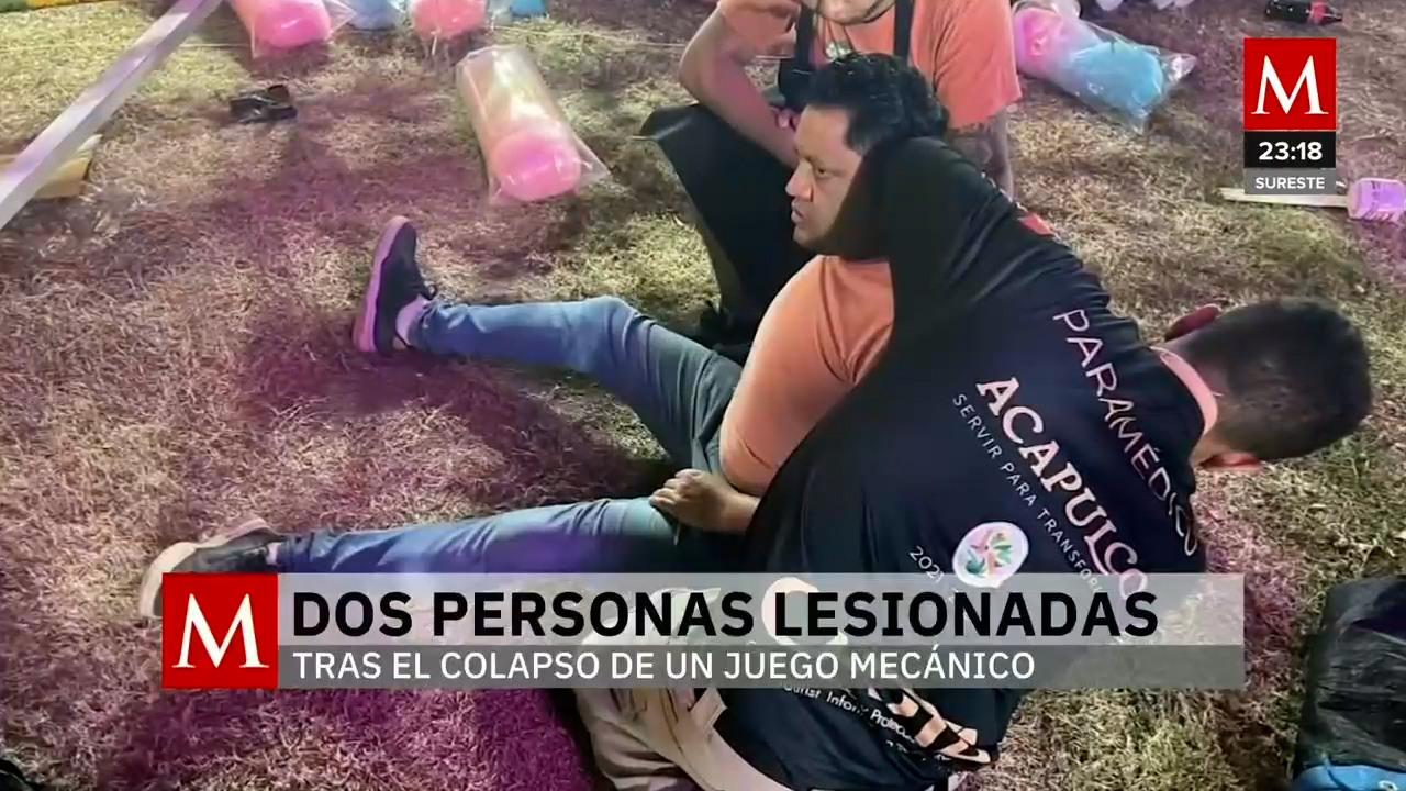 Colapso de juego mecánico en Acapulco deja dos lesionados