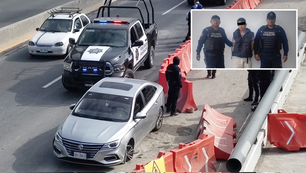 El detenido portaba un cuchillo al momento de la captura. Foto: Especial