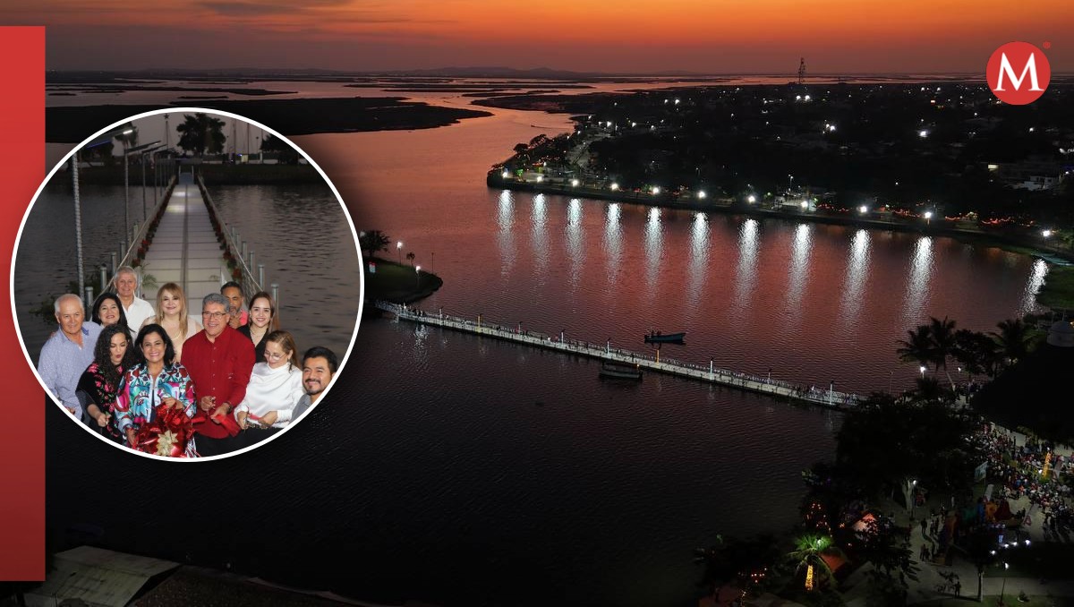 Inauguración del puente flotante en la Laguna de Champayán,  Altamira