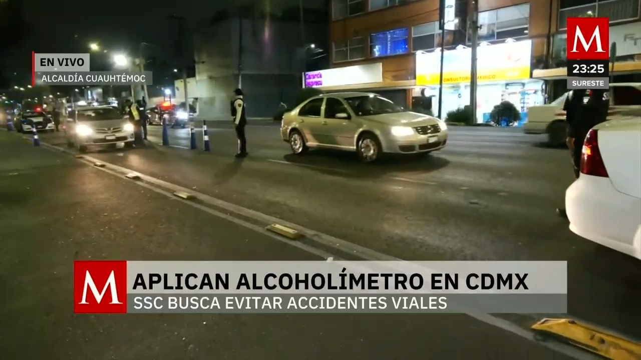 Secretaría de Seguridad aplica alcoholímetro para evitar accidentes en la CdMx esta Navidad