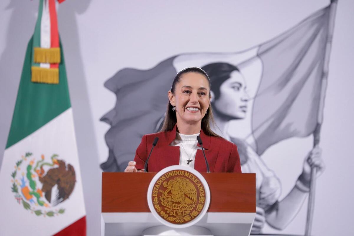 Claudia Sheinbaum durante su conferencia matutina en Palacio Nacional. Foto: Ariel Ojeda
