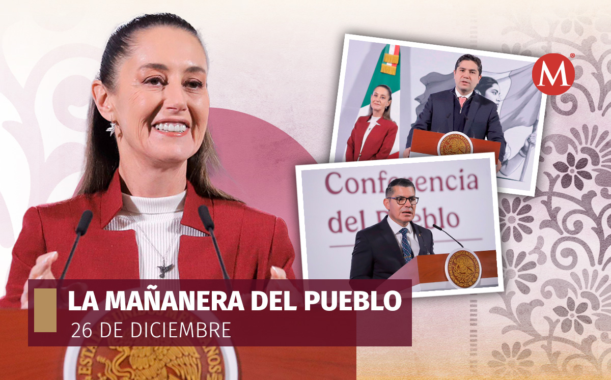 Conferencia mañanera de la presidenta Claudia Sheinbaum en Palacio Nacional el 26 de diciembre. | Ariel Ojeda