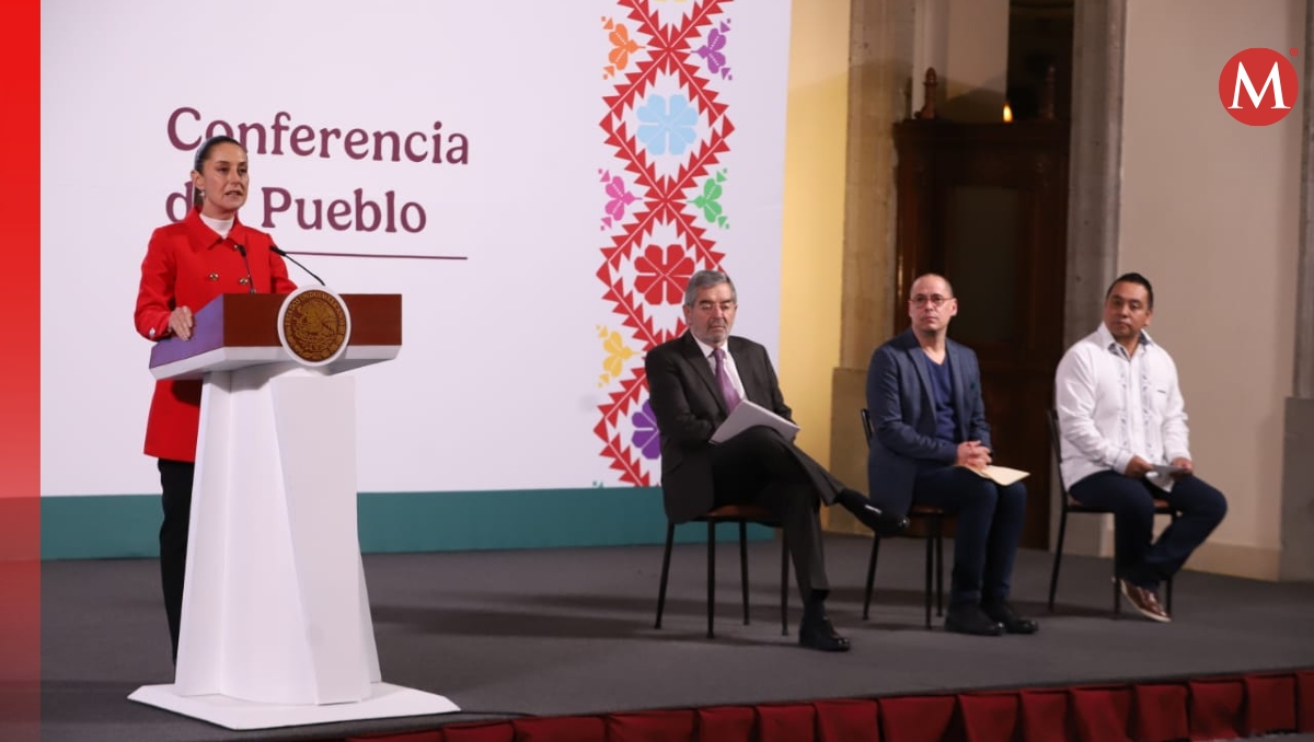 La Presidenta desde Palacio Nacional, en su conferencia, donde presentará la nueva campaña contra las drogas. | Jesús Quintanar