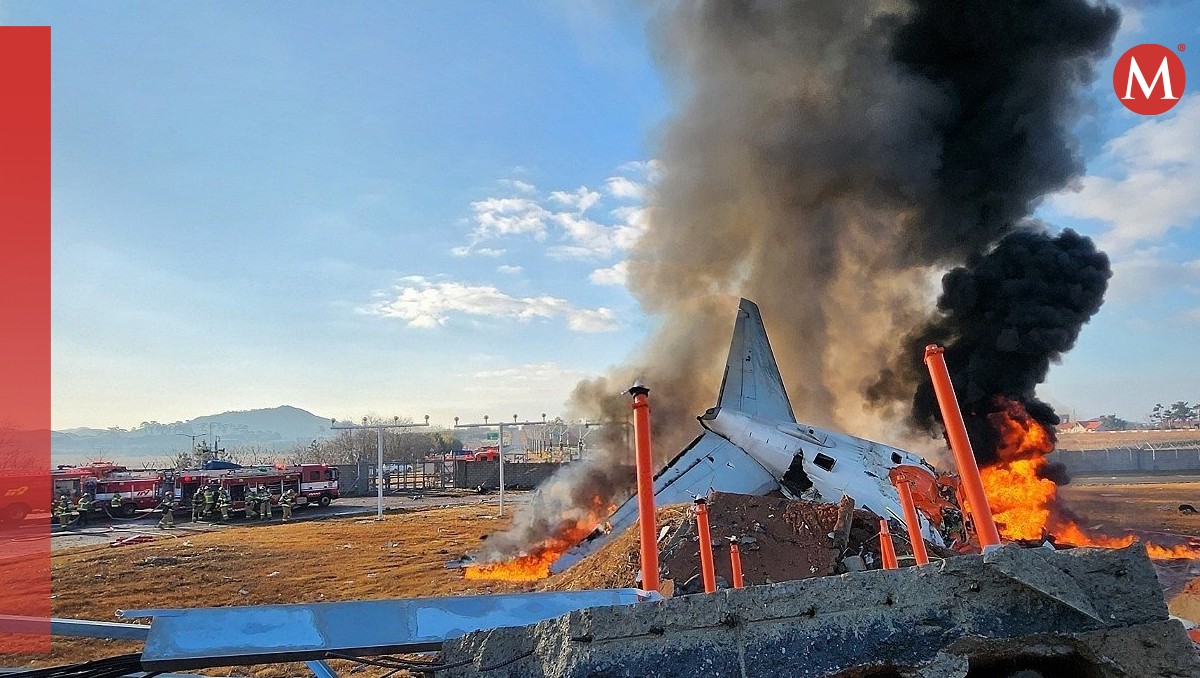 Avión sufre accidente en Corea del Sur: (Foto: Yonhap News)