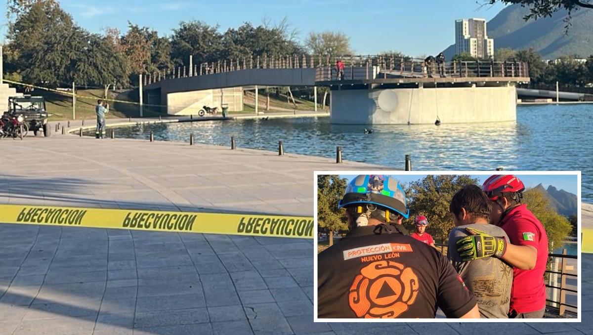 Elementos de Protección Civil acudieron al lugar y sacaron del agua al hombre, quien no fue identificado. Foto: Especial
