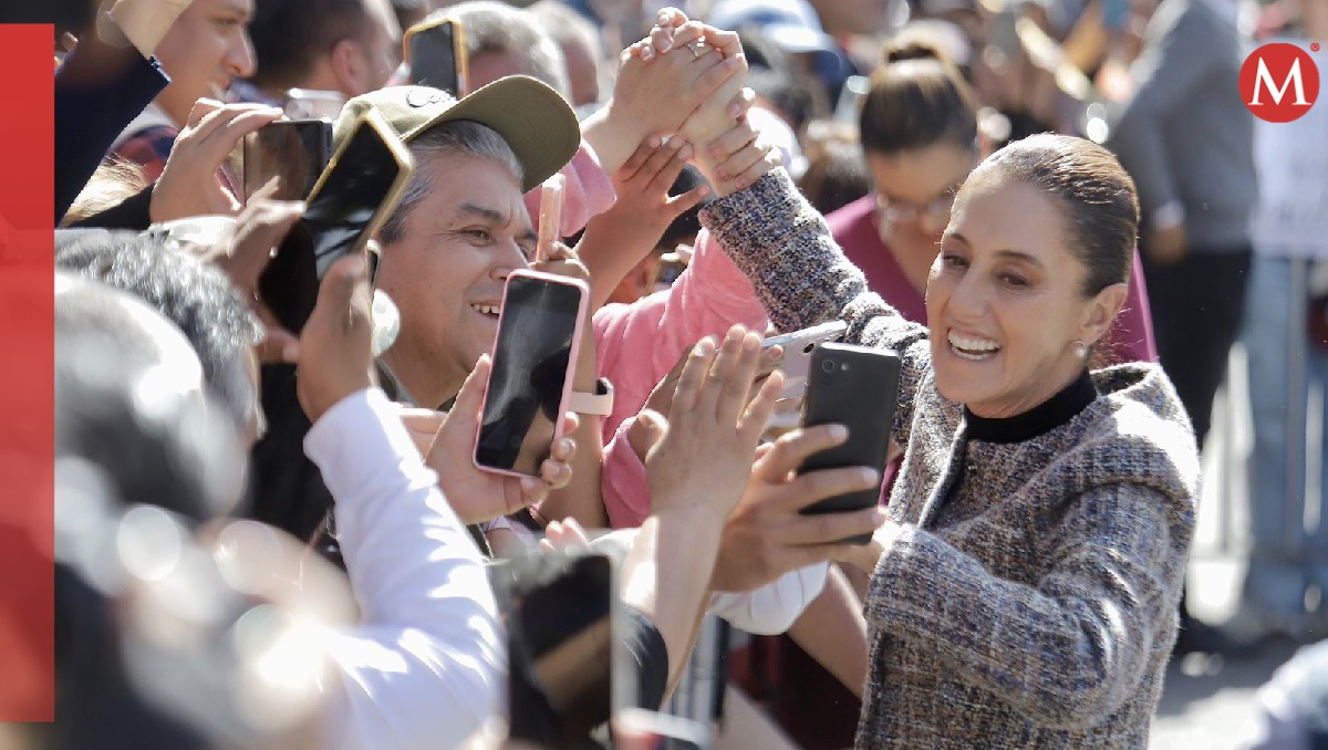 La Presidenta a la llegada al evento de hoy en Tlaxcala, de su gira por la República. | Ariel Ojeda
