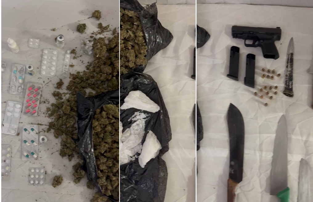 Aseguraron drogas, armas y cuchillos. (Especial)