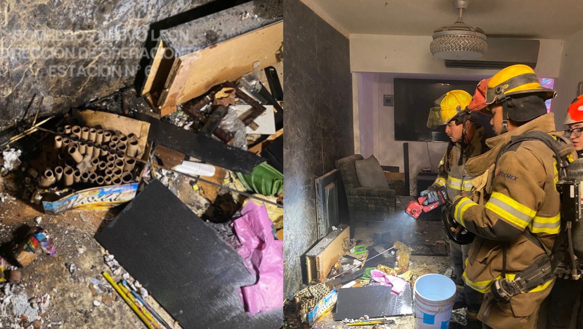 Explota pirotecnia en vivienda en Apodaca